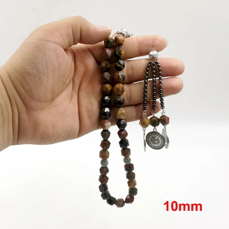 Tasbih men Quartz Jade rhombi Natrual Africa stone muslim misbaha prayer bead Eid gift islamic rosary gemstone arabic accessory