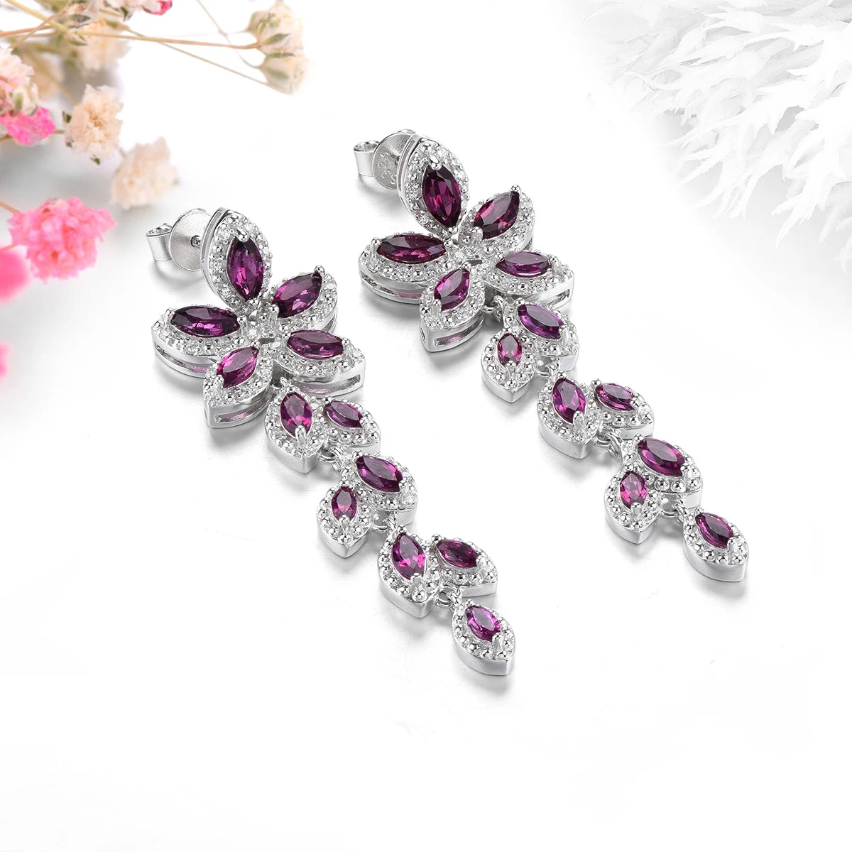 Natural Rhodolite Garnet Solid Sterling Silver