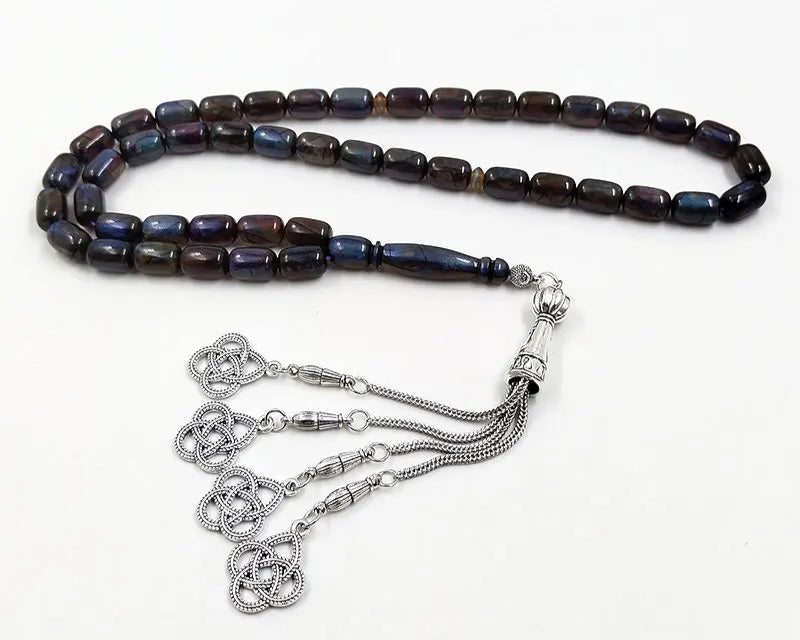 Tasbih Blue Glitter Mistak Prayer Beads Muslim Misbaha Islamic Rosary Turkey Bracelet Eid Gift