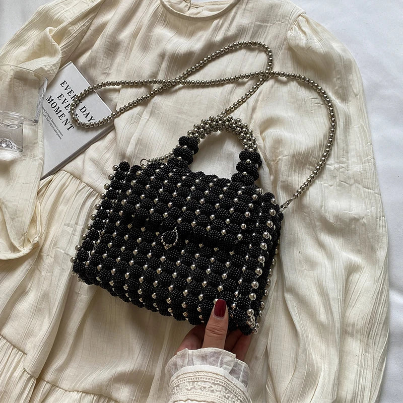 Black Small Square Bag Tote Handmde