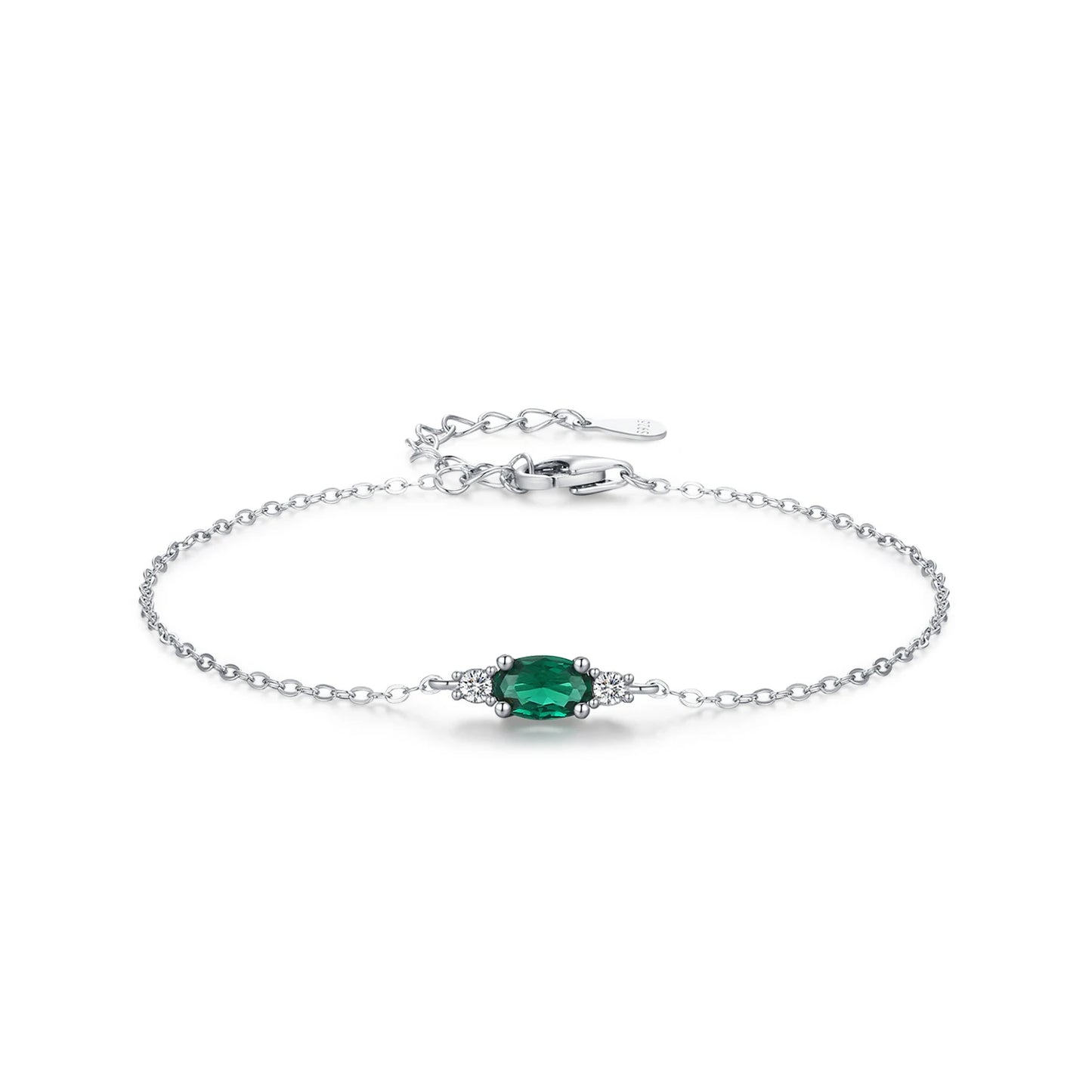 925 Sterling Silver Green Blue Oval Zircon Jewelry