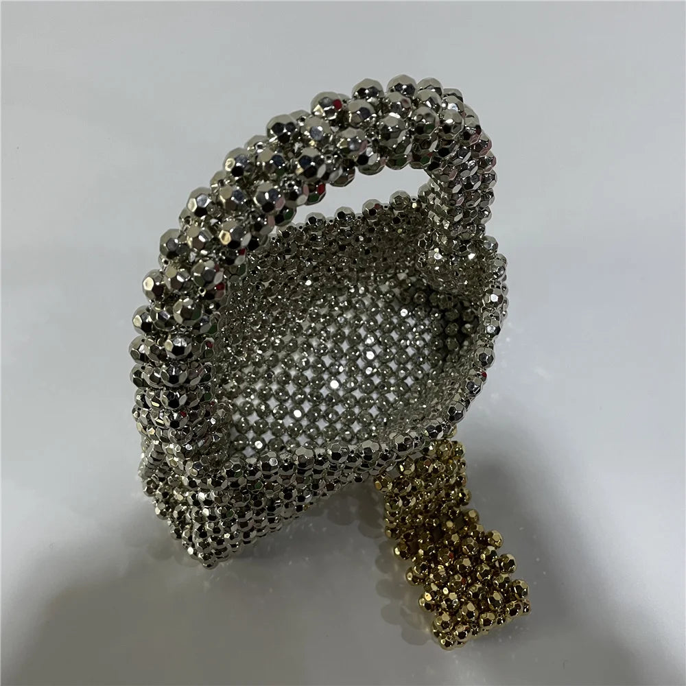 Handmade Beading Bag Silver Gold Aurora Dream