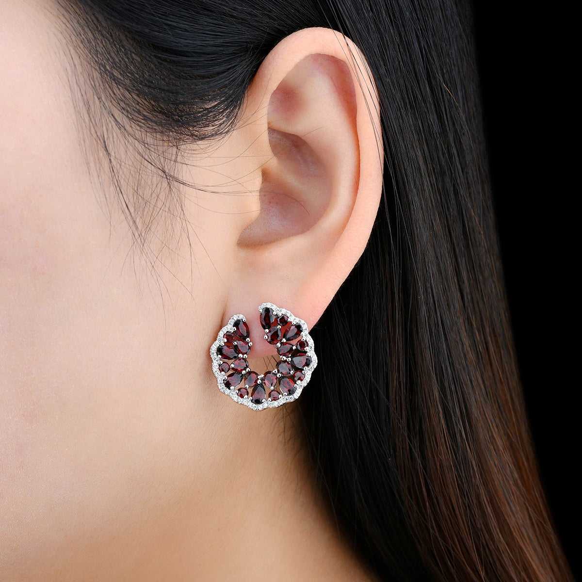 Natural Red Garnet Sterling Silver