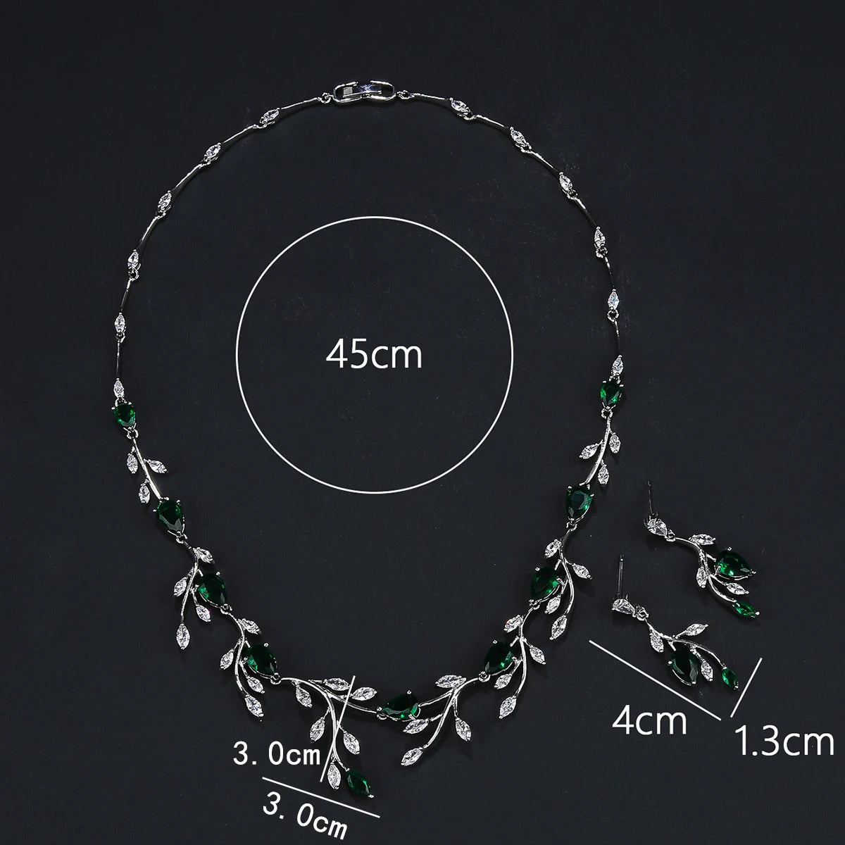 Crystal Zirconia Leaf  Set Jewelry  Accessories