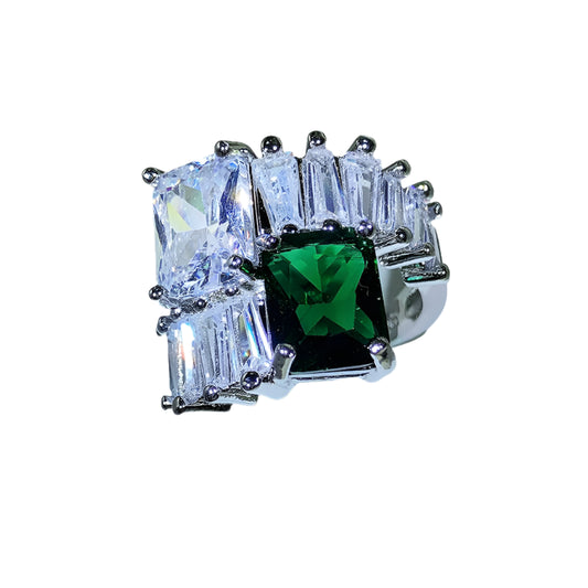 Luxury Emerald Square Princess Irregular Full Diamond Jewelry