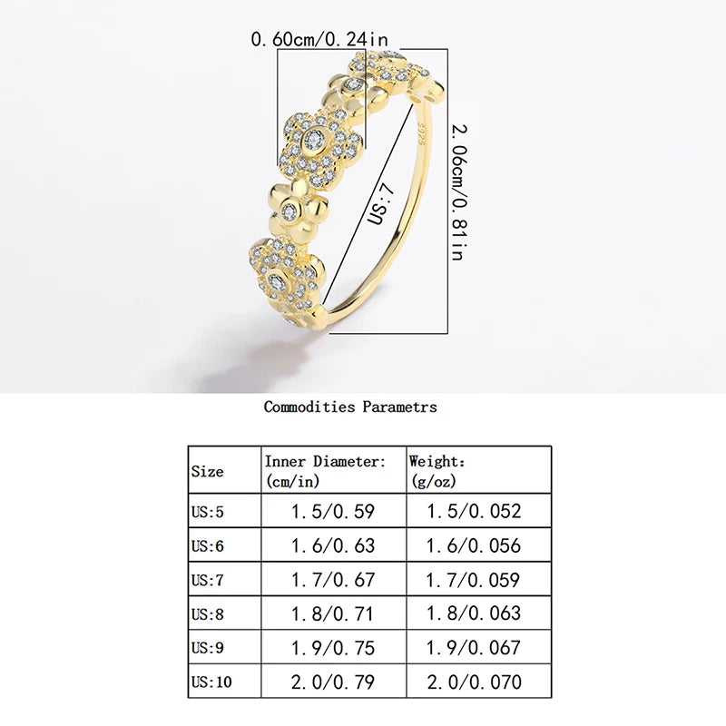 Personalized Forest Genuine S925 Silver 14K Gold Small Wreath Versatile Women's Ring