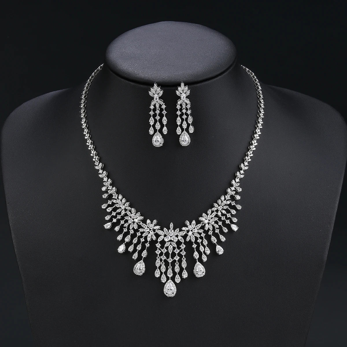 Zirconia  Flower  Jewelry Sets