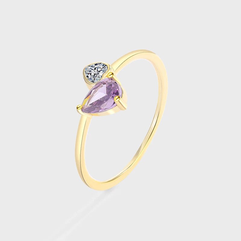 Gold Amethyst Heart Original Sterling Silver Jewelry