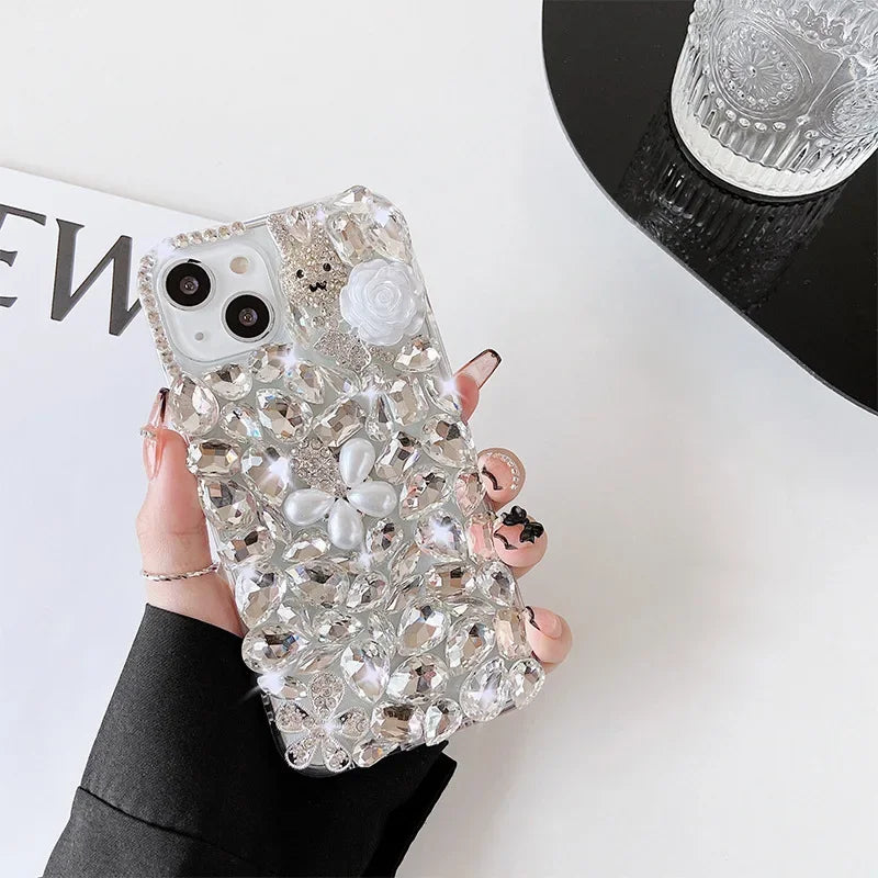 Luxury Handmade Rhinestone Crystal Phone Case for Huawei P50 P60 Pro Mate 50 60 Honors 80 90 100 Pro