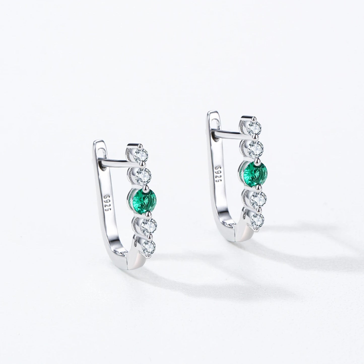 925 Sterling Silver Green Zircon Earrings Ring Sets