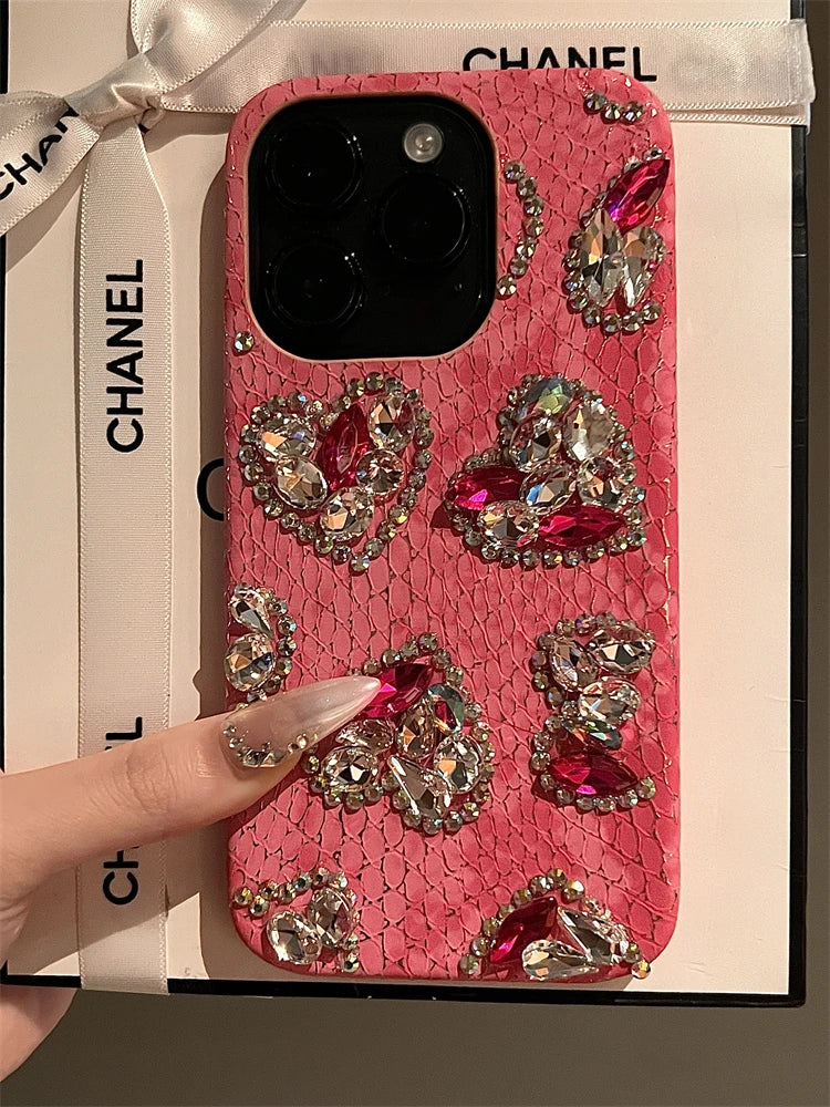 Luxurious Glitter Phone Case For iPhone 16 15 14 13 12 11 Pro Max Snake Pattern For iPhone 16 Pro Max Diamond High Quality Cover