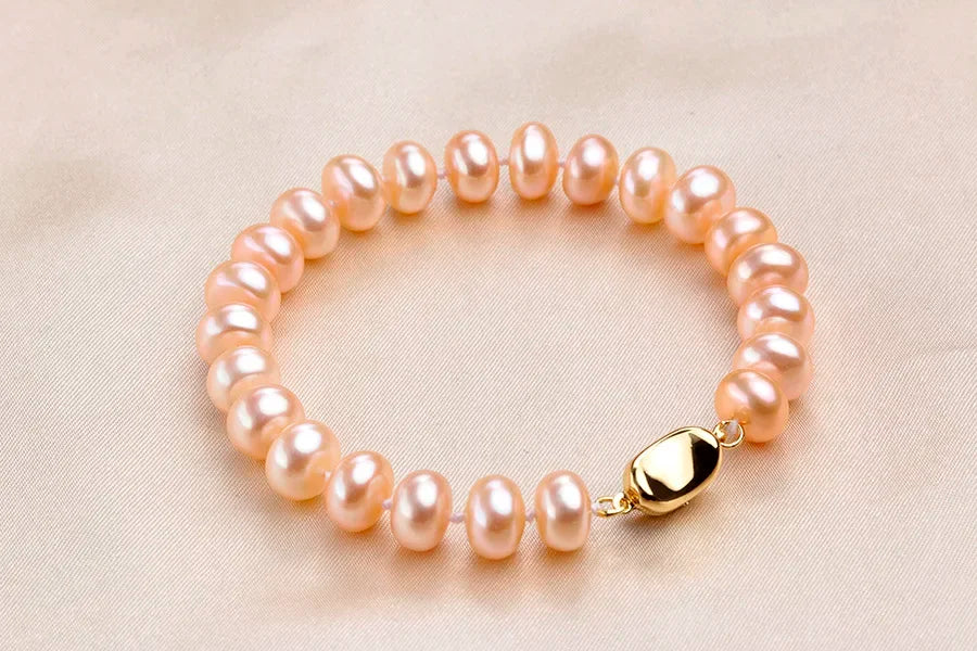 Freshwater Pearl Bracelets 925 Sterling Silver Gold