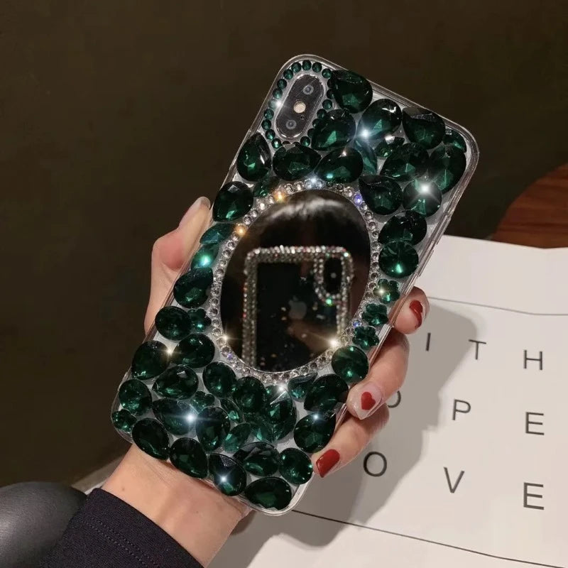 Crystal Phone Case for Huawei P50Pro, P40, Mate30, Honor 9X, 50, 60Pro, Luxury Rhinestone Bling, Diamond Mirror