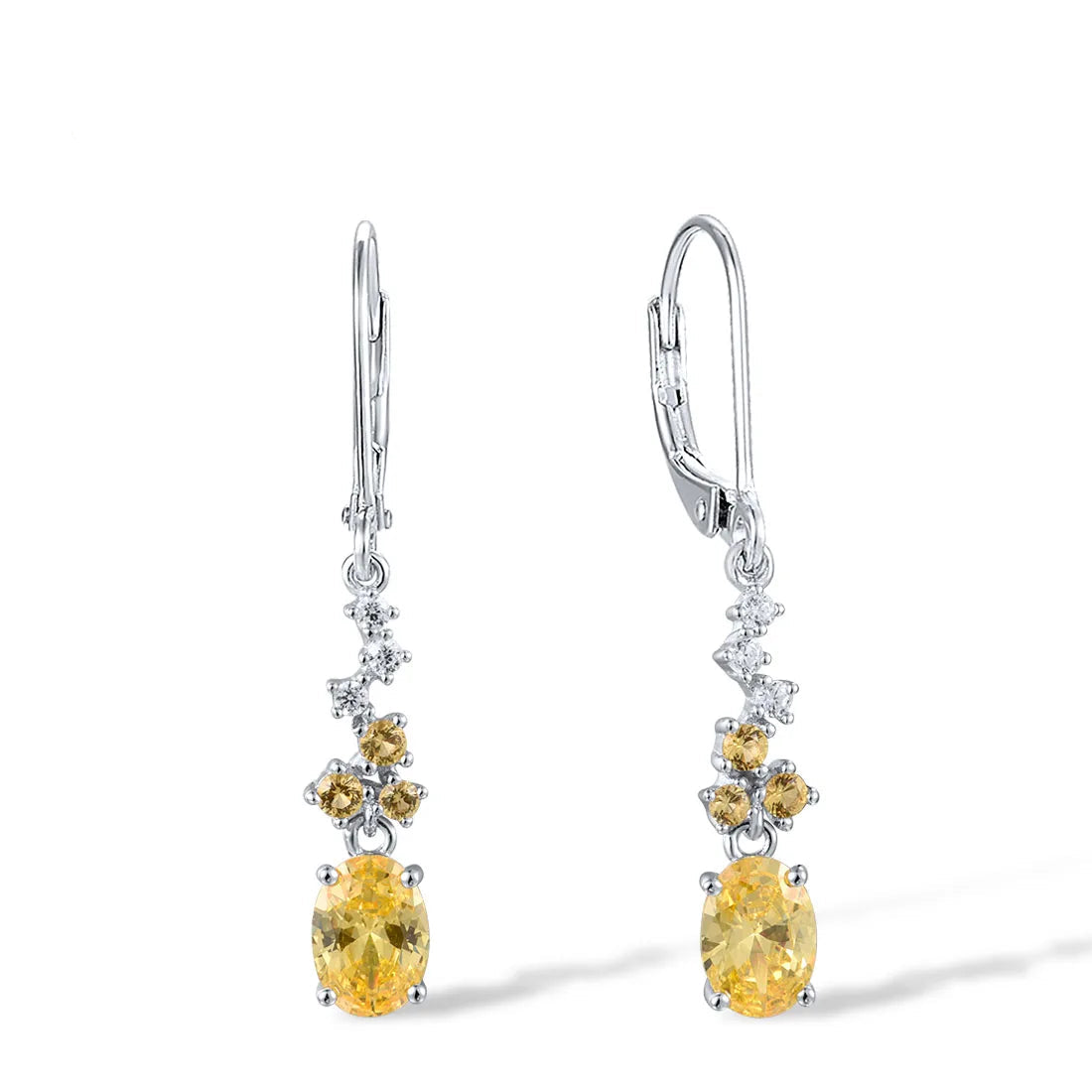 Pure 925 Sterling Silver Sparkling Yellow Yellow  Jewelry