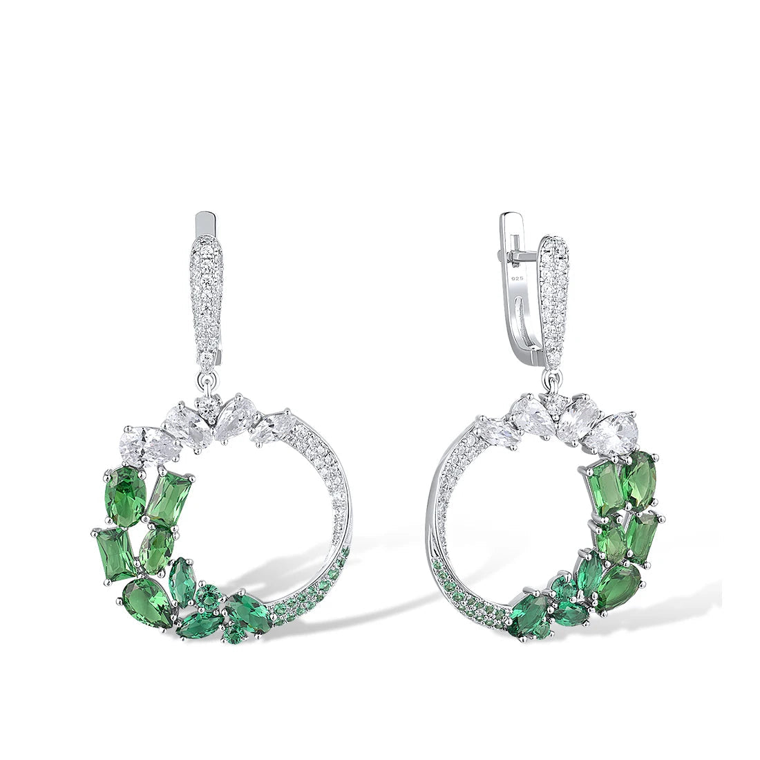 925 Sterling Silver Dangling  Green Spinel Jewelry