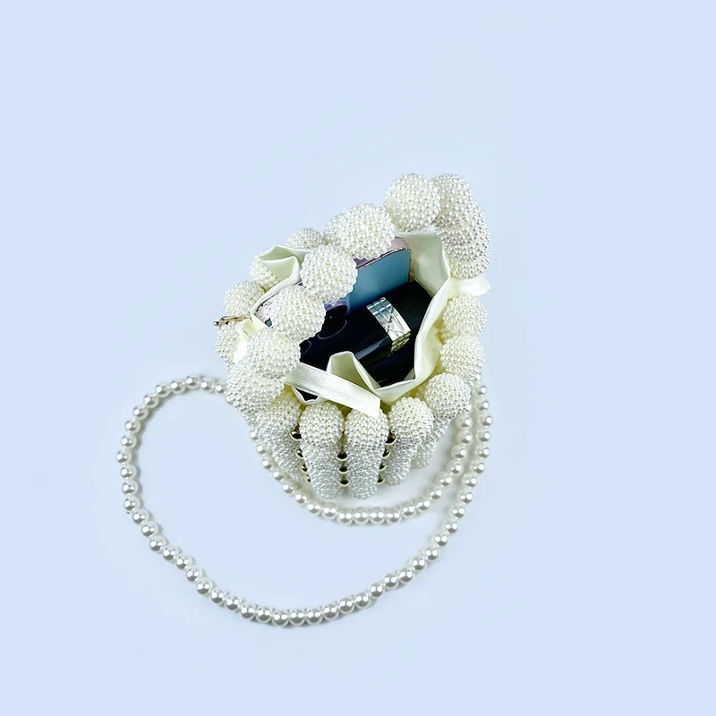 Small fragrance style bayberry ball pen holder bag dinner bag hand-woven beaded pearl bag large size