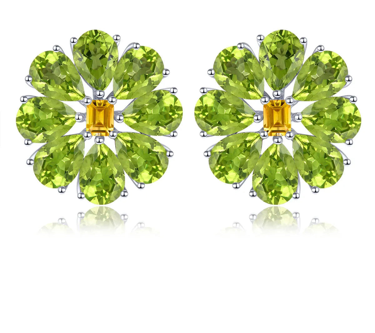 Natural Peridot Citrine Silver