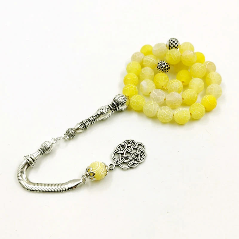 Tasbih Natural yellow agate stone muslim prayer  islamic fashion ramadan