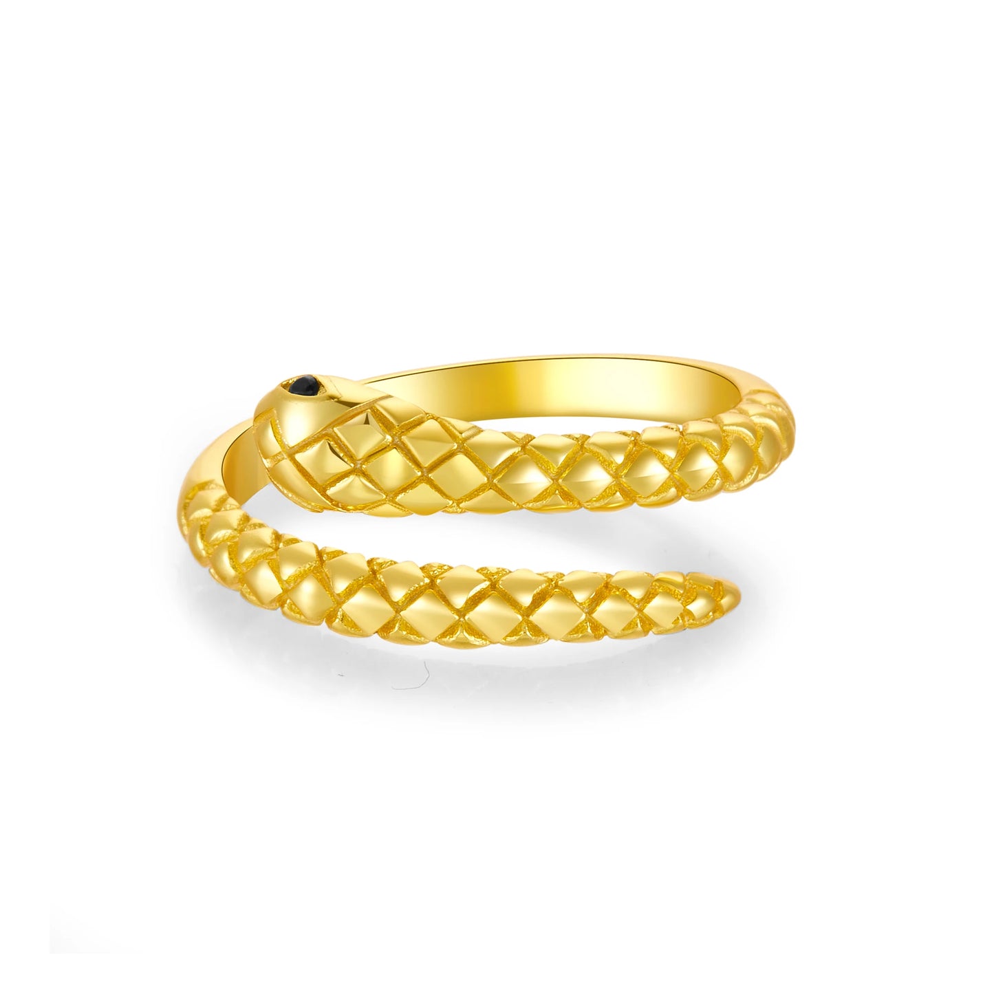 925 Sterling Silver Gold Snake Resizable Ring  Luxury  Jewelry