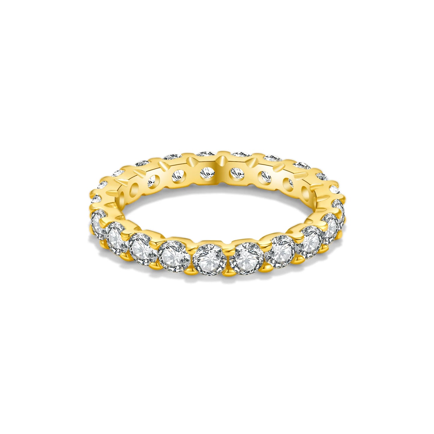 100% 925 Sterling Silver Gold  Zircon Luxury  Jewelry