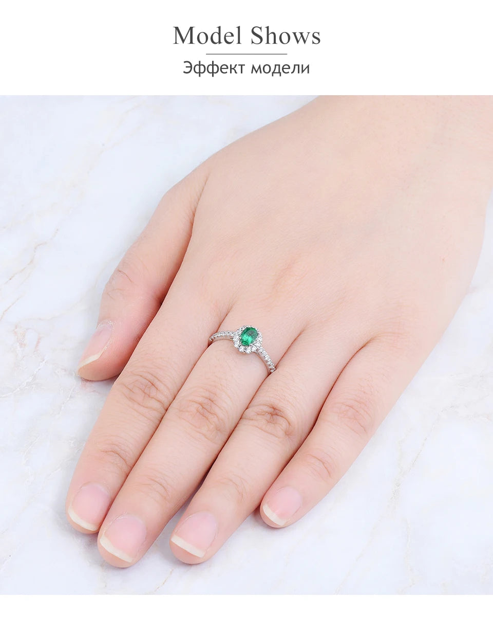 Natural Emerald Sterling Silver Rings 0.45 Carats Genuine Precious Gemstone Classic Fine Jewelrys Anniversary Engagement Gifts