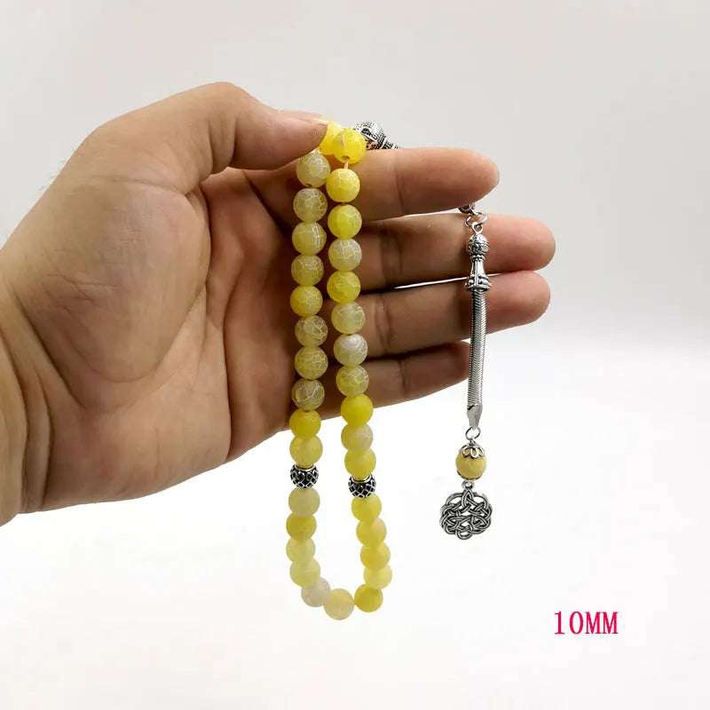 Tasbih Natural yellow agate stone muslim prayer  islamic fashion ramadan