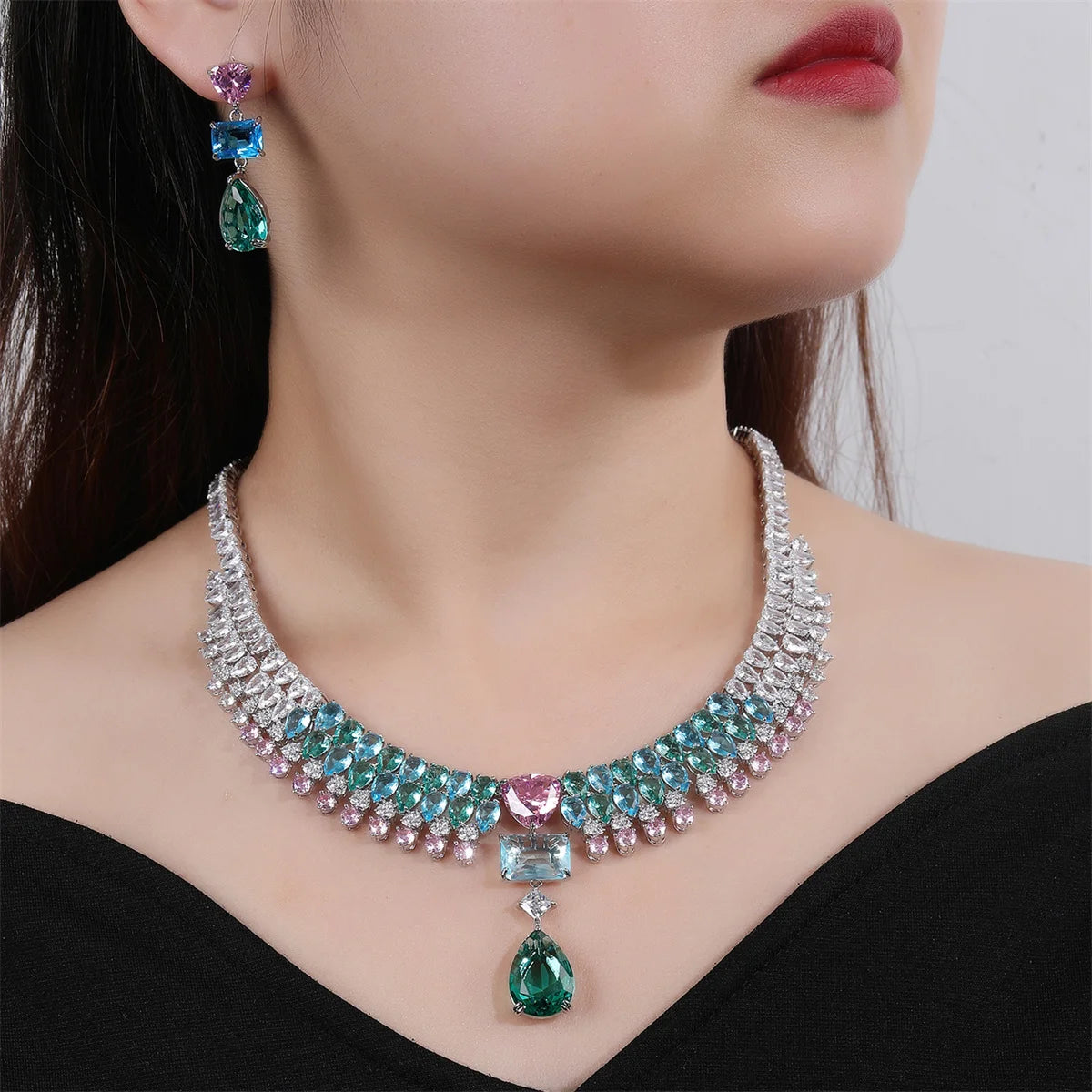 Luxury Pieces High Quality Zirconia Fashion Zirconia  Set Jewelry Zirconia