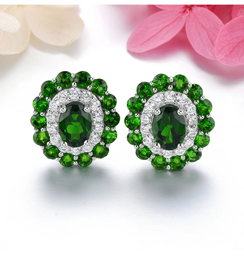 Natural Chrome Diopside Sterling Silver Design S925 Jewelrys