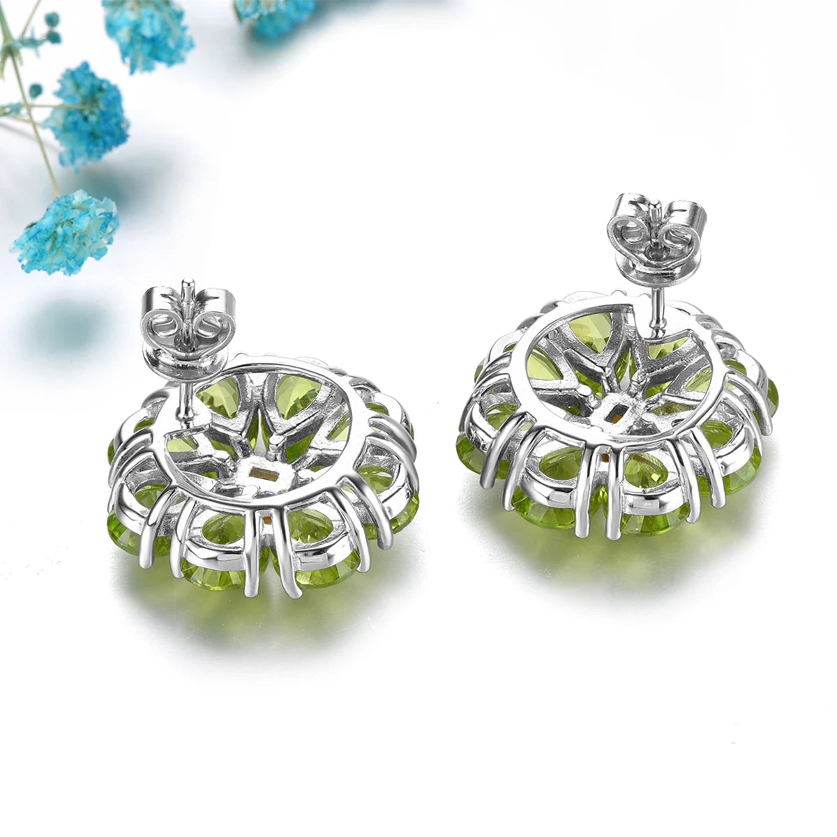 Natural Peridot Citrine Silver