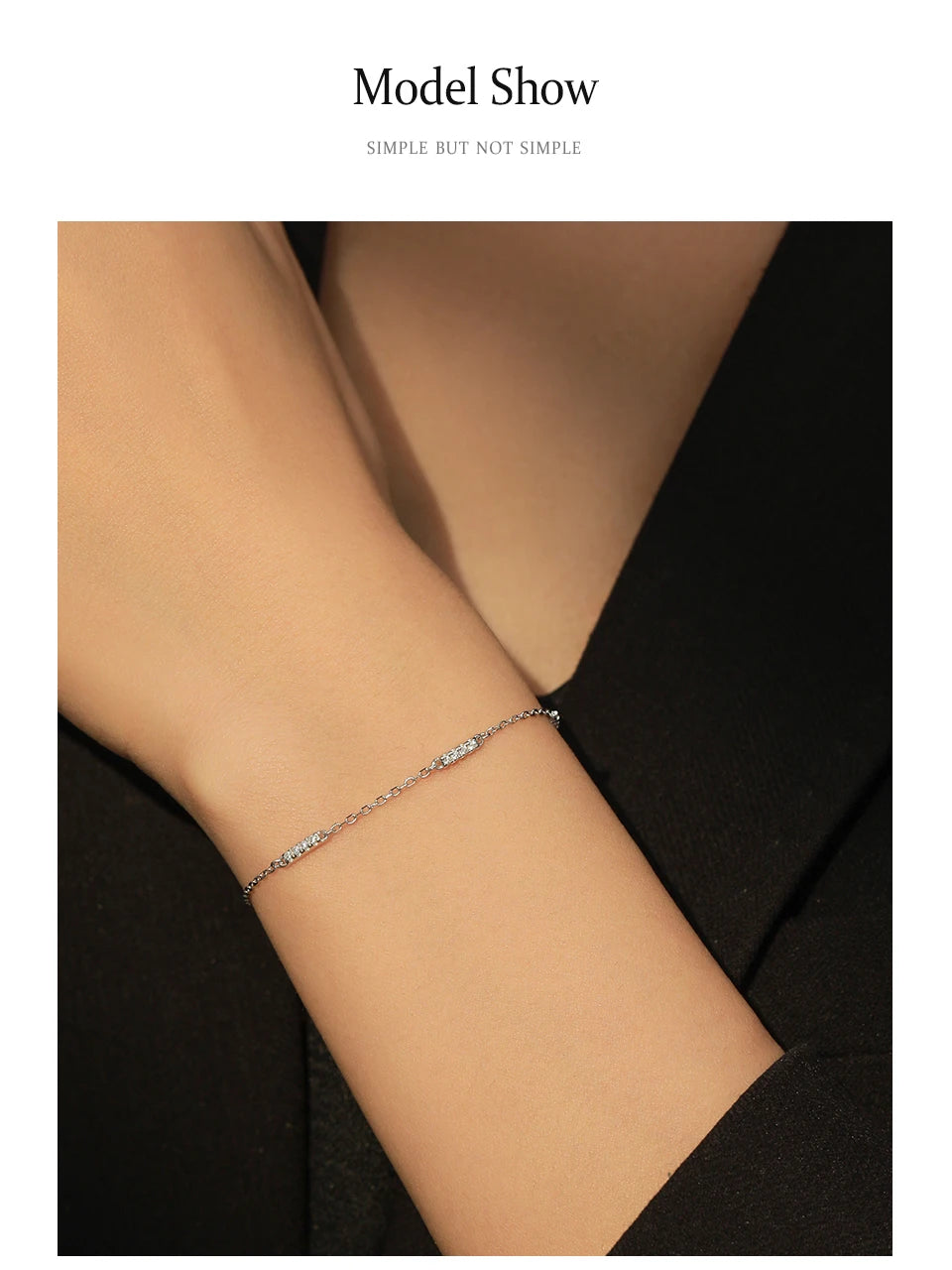 925 Sterling Silver  Elegant Zircon Bracelet  Jewelry