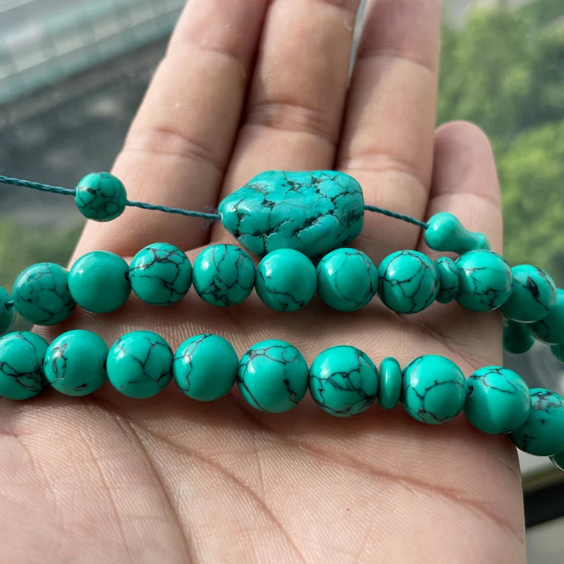 Tasbih  Green Mongolia Turquoise Gemtone Muslim Prayer Beads Islamic Misbaha