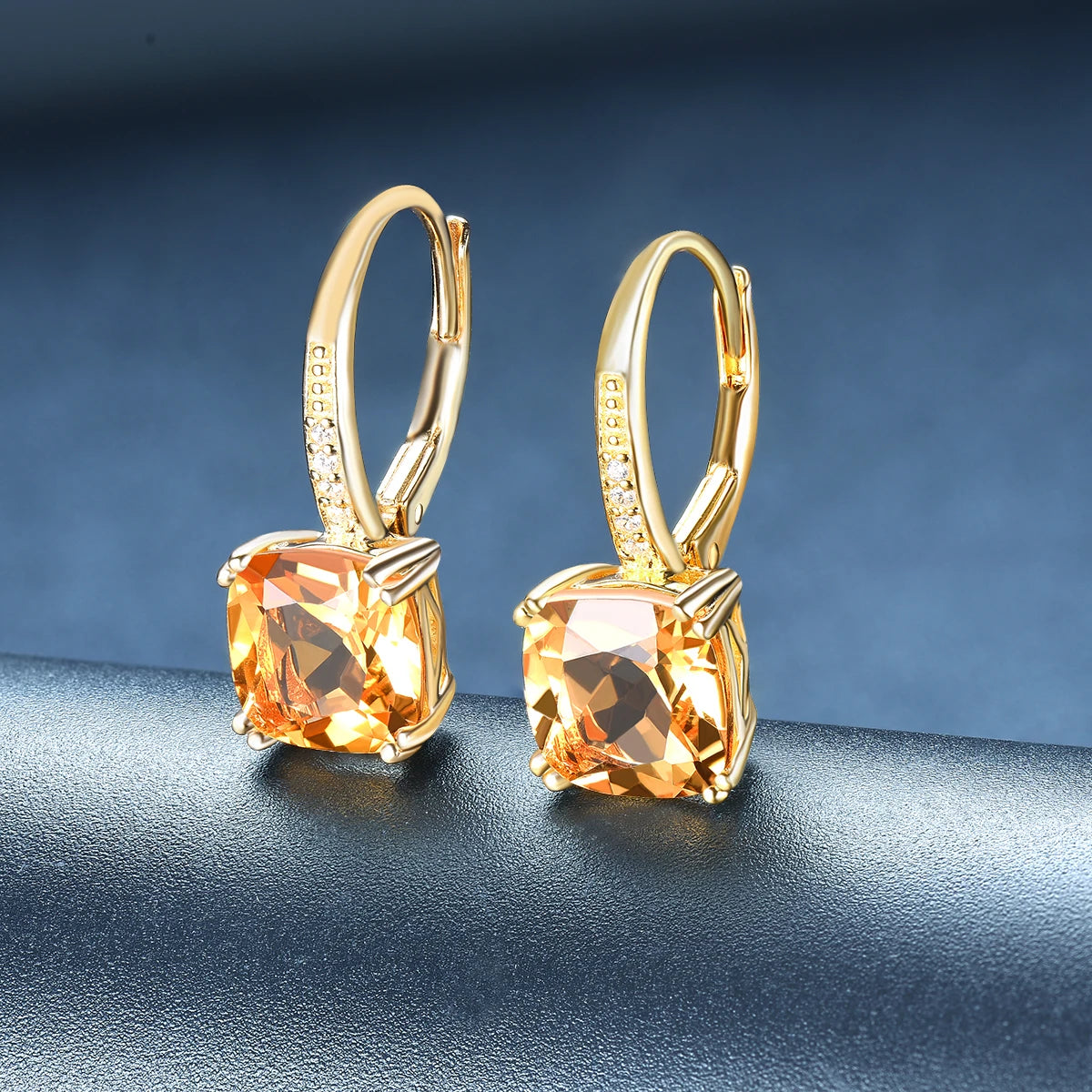 Natural  Citrine Earrings 925 Sterling