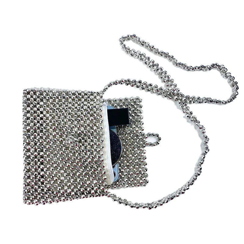 silver handmade small  bag mvo