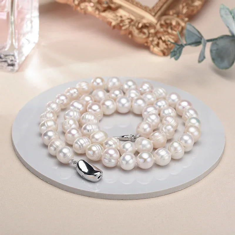 Natural Freshwater Pearl Necklaces 925 Sterling Silver