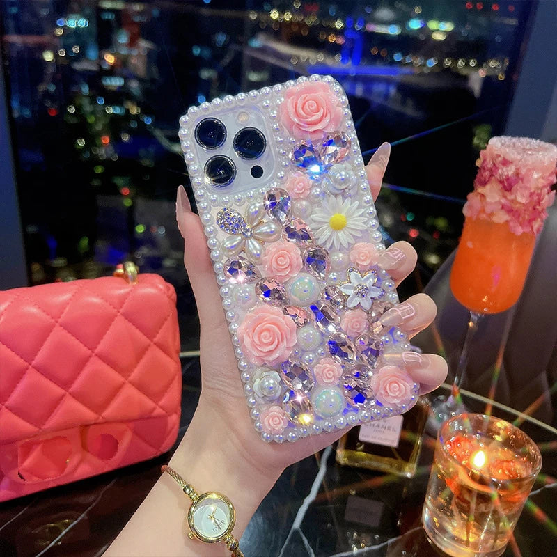 Luxury Glitter Ultra Diamond Case for Girls with Rhinestone, Bling Case for Huawei P50Pro, P40, Mate30, Honor 50, 60Pro