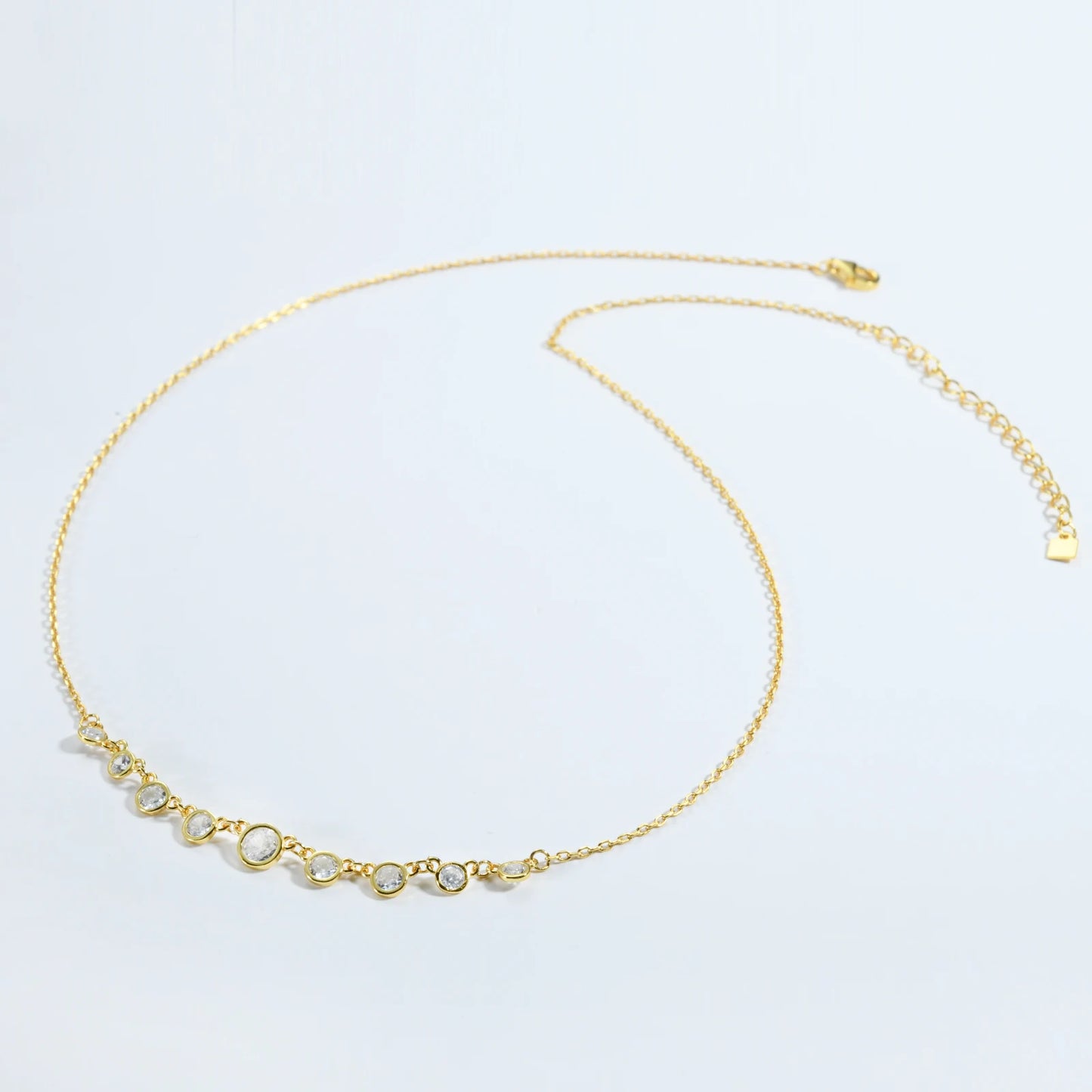 925 Sterling Silver Gold  Zircon  Necklace Women Luxury