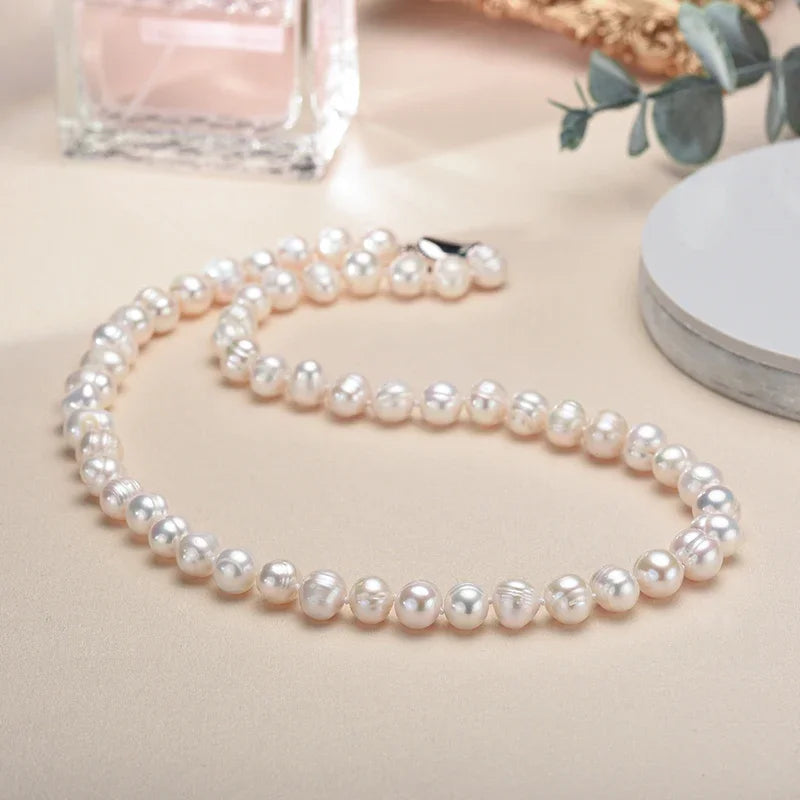 Natural Freshwater Pearl Necklaces 925 Sterling Silver