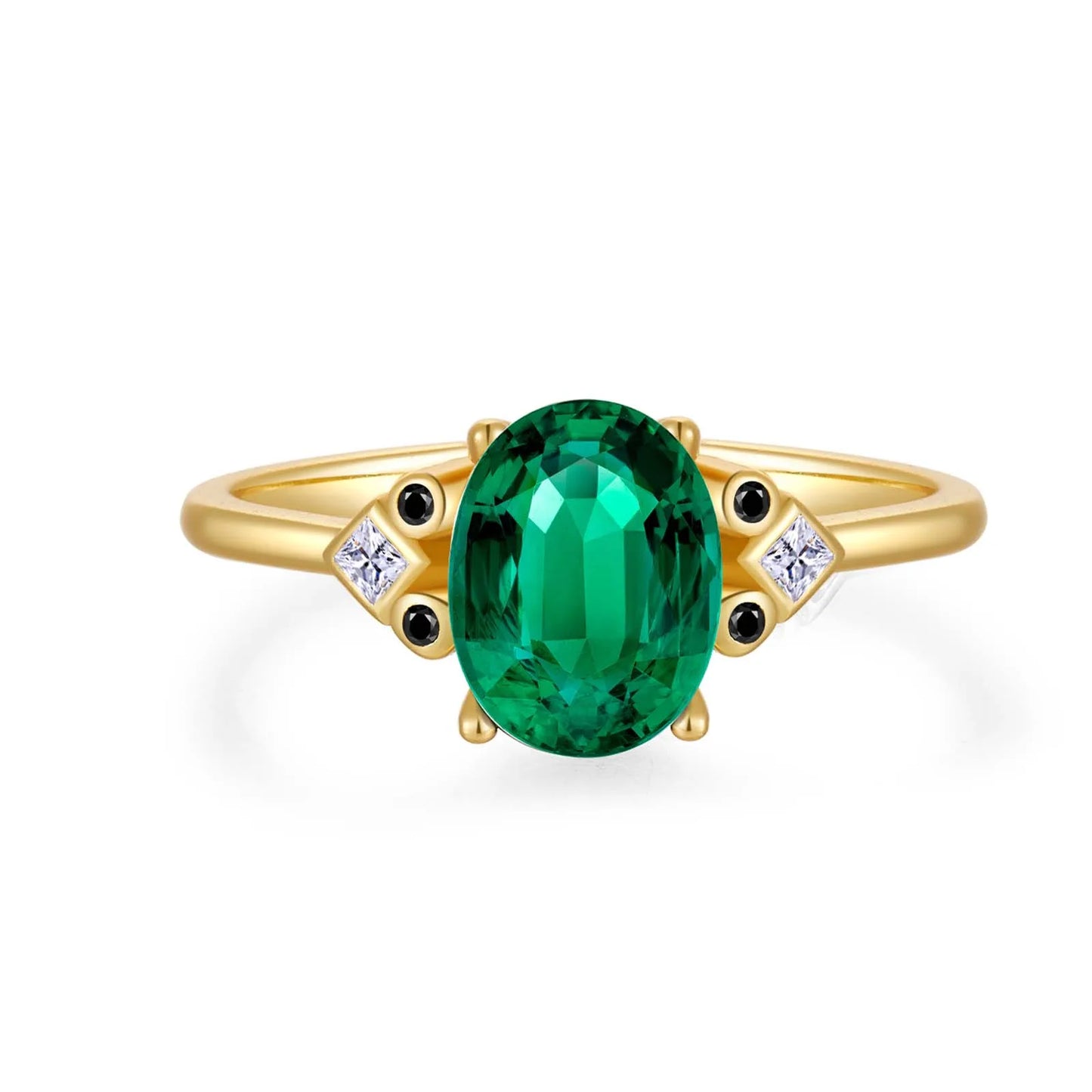 925 Sterling Silver Gold Clear Green Zircon Ring Collection Luxury  Marilyn Crystal