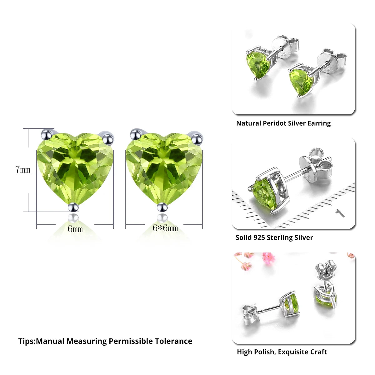 Natural Peridot Sterling Silver