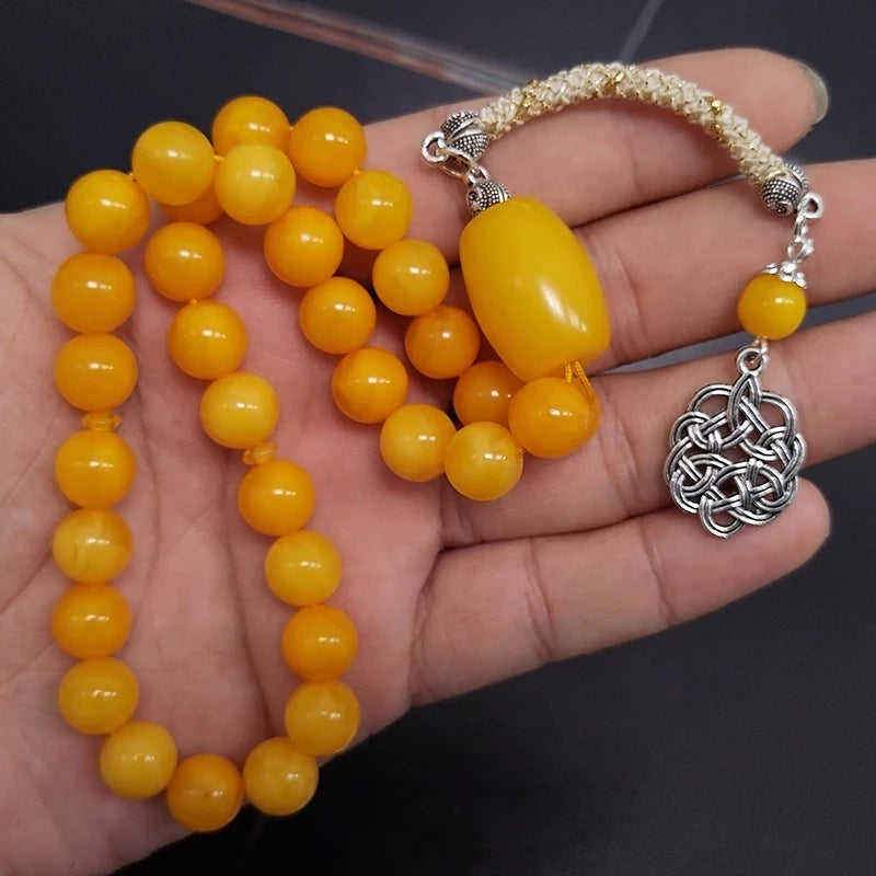 Tasbih Orange Resin Muslim  Rosary bead islamic prayer beads arabic jewelry Misbaha Turkish jewelry