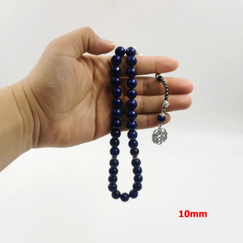 Tasbih men gemstone Lapis lazuli islamic Rosary Muslim Paryer beads arabic misbaha bracelets Eid gift ramadan accessories