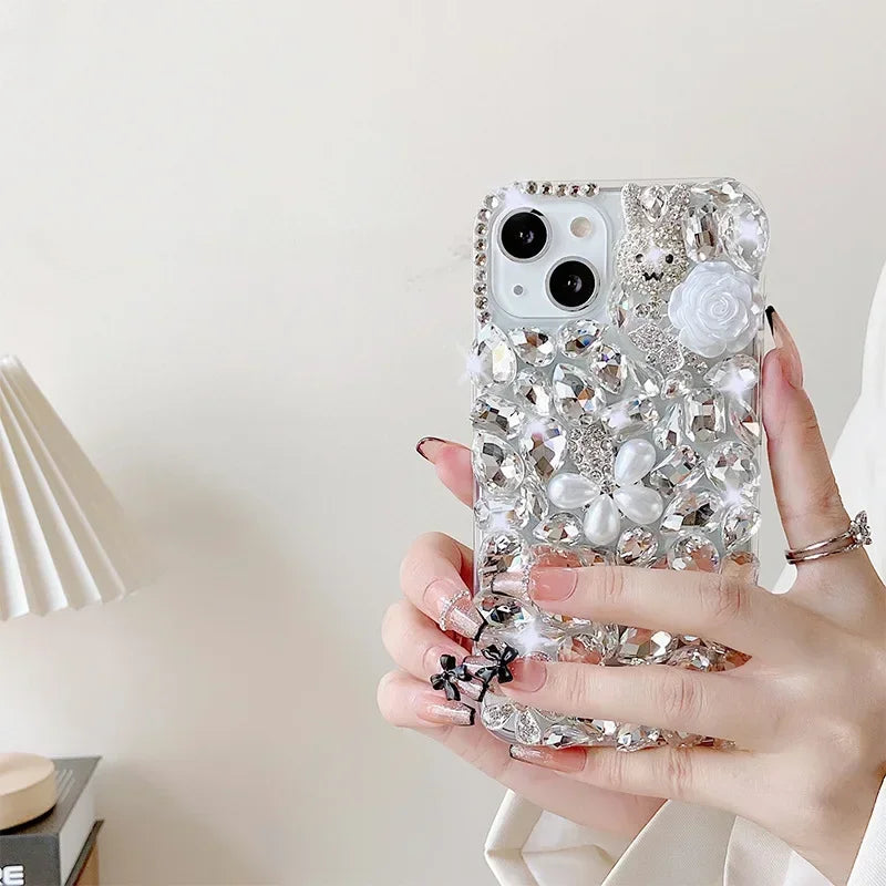 Luxury Handmade Rhinestone Crystal Phone Case for Huawei P50 P60 Pro Mate 50 60 Honors 80 90 100 Pro