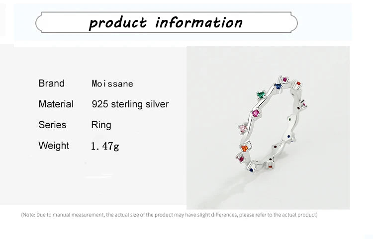 2022 NEW Fashion Rainbow Wavy Branches Multicolor Ring For Women Flowers Genuine S925 Silver Anniversary Gift JewelryAccessorie