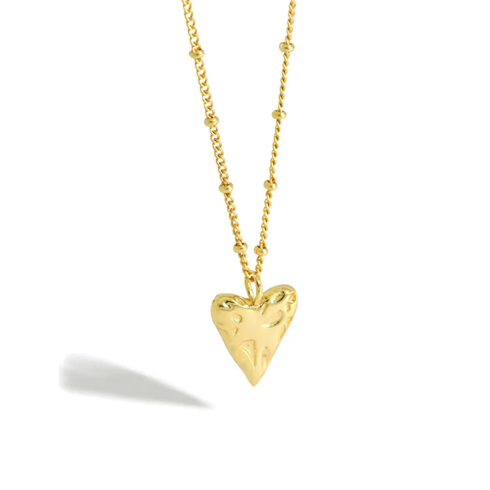 925 Sterling Silver Gold Heart  Luxury Fashion  Jewelry