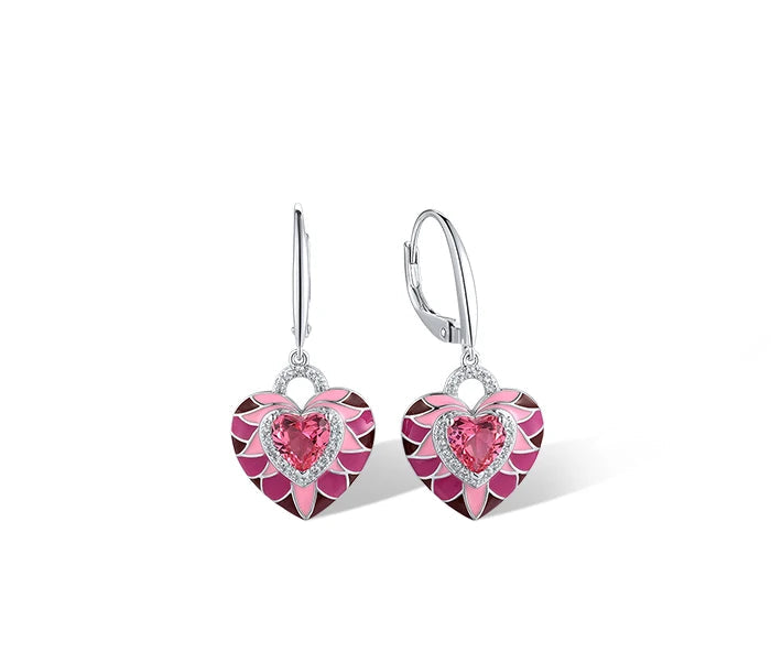 925 Sterling Silver Jewelry Set  Pink Heart  Fantastic