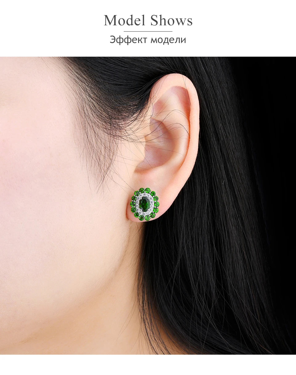 Natural Chrome Diopside Sterling Silver Design S925 Jewelrys