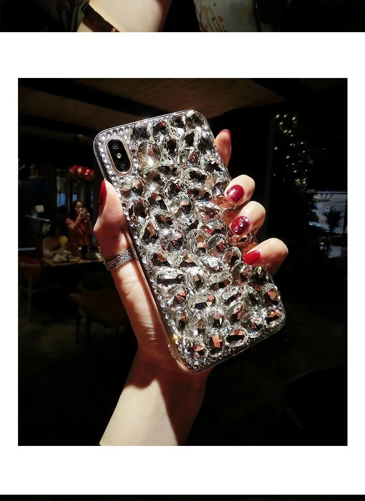 Luxury Glitter Diamond Rhinestone Phone Case For iPhone 15 14 13 12 11 Pro Max X Xs XR 7 8 Plus SE2022 Silicone Bling Cover