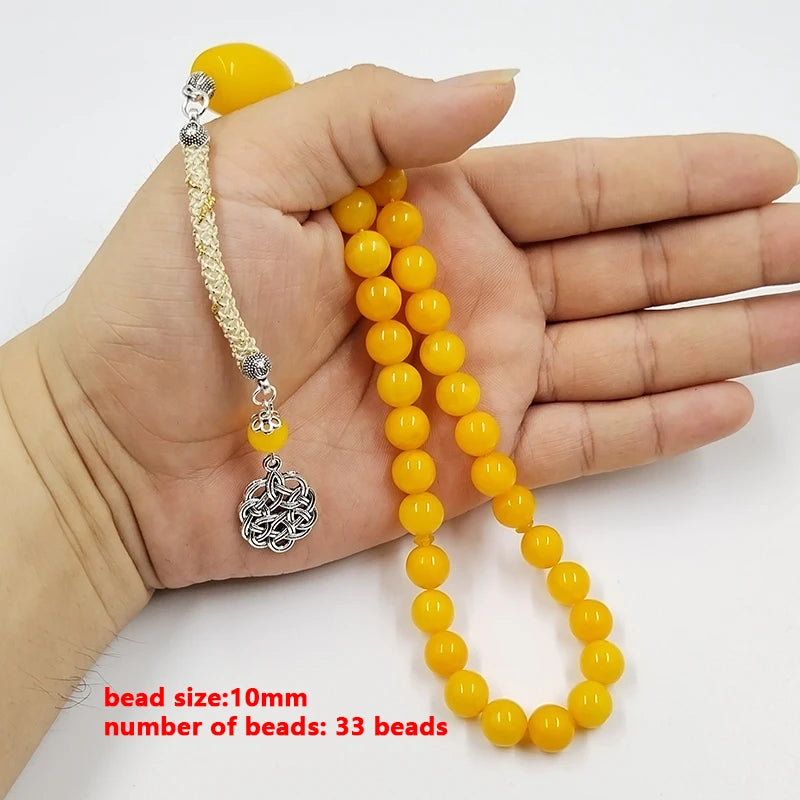 Tasbih Orange Resin Muslim  Rosary bead islamic prayer beads arabic jewelry Misbaha Turkish jewelry