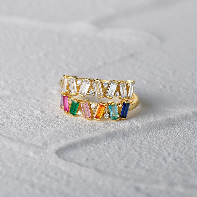 Crystal Gold Color Rings  Jewelry