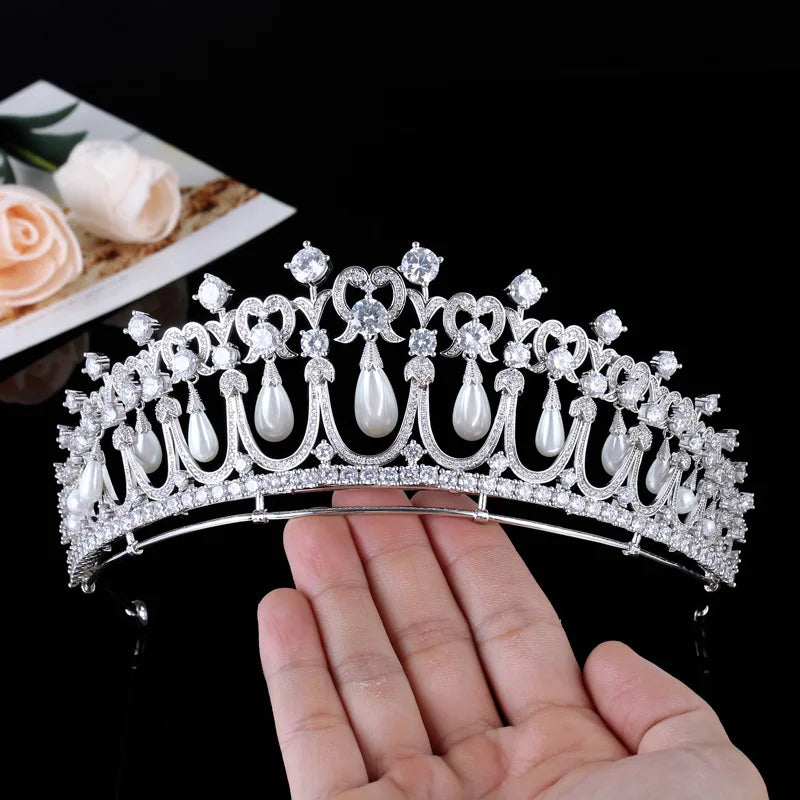 Luxury  Zirconia Crown Accessories Princess  Crystal Queens